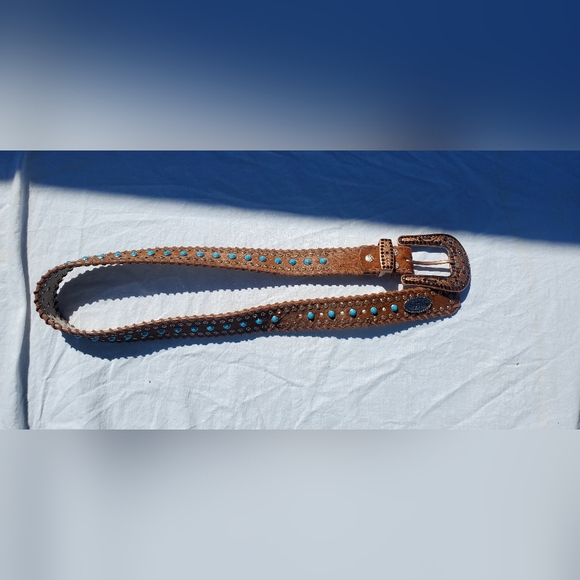 Katydid Accessories - Brown hair on‎ hide belt